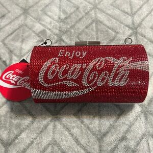 Coca-cola branded bedazzled round clutch/ purse!